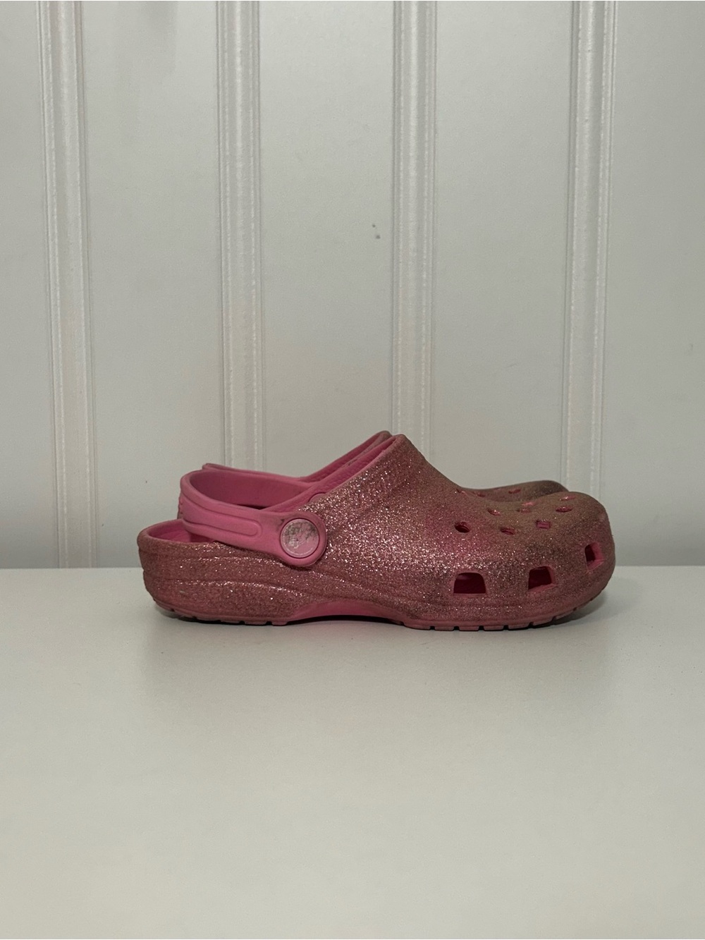 Crocs pink glitter clog sandals girls toddler